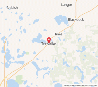 Map of Tenstrike, Minnesota