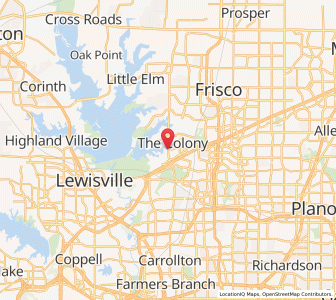 Map of The Colony, Texas