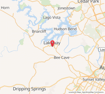 Map of The Hills, Texas