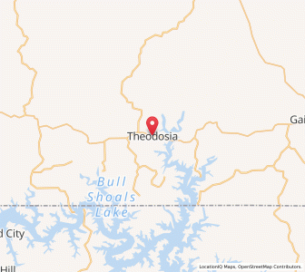 Map of Theodosia, Missouri