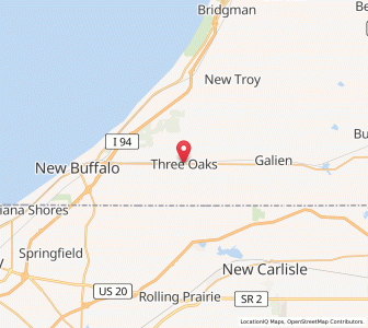 Map of Three Oaks, Michigan