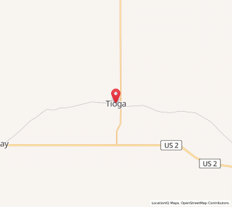 Map of Tioga, North Dakota