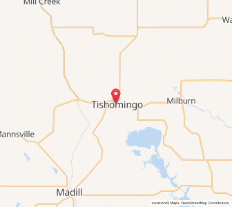 Map of Tishomingo, Oklahoma
