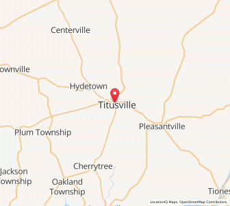 Map of Titusville, Pennsylvania