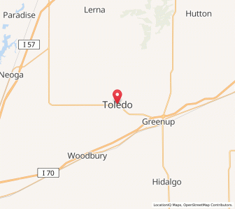 Map of Toledo, Illinois