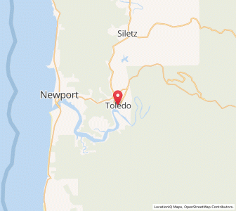 Map of Toledo, Oregon