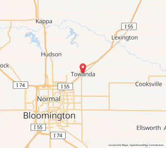 Map of Towanda, Illinois