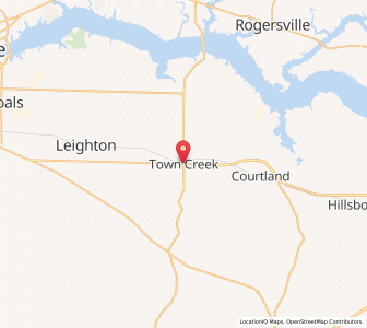 Map of Town Creek, Alabama