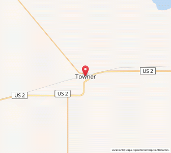 Map of Towner, North Dakota