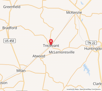 Map of Trezevant, Tennessee