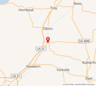 Map of Trimble, Tennessee