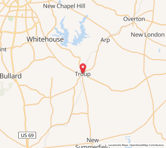 Map of Troup, Texas