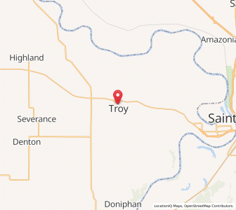 Map of Troy, Kansas