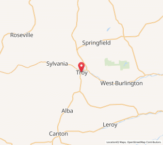 Map of Troy, Pennsylvania