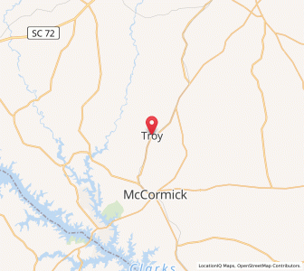 Map of Troy, South Carolina