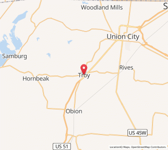 Map of Troy, Tennessee