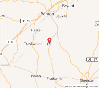 Map of Tull, Arkansas