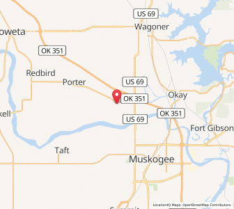 Map of Tullahassee, Oklahoma