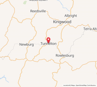 Map of Tunnelton, West Virginia