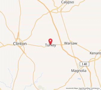 Map of Turkey, North Carolina