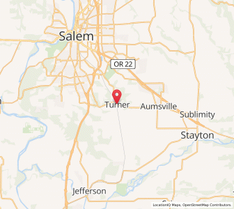 Map of Turner, Oregon