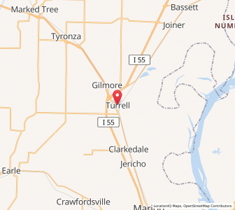 Map of Turrell, Arkansas