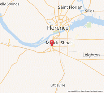 Map of Tuscumbia, Alabama