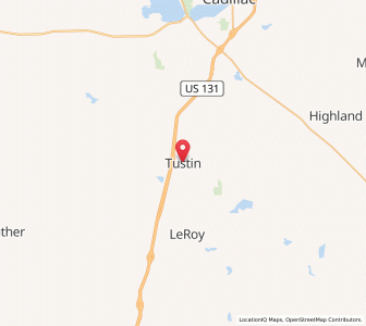 Map of Tustin, Michigan