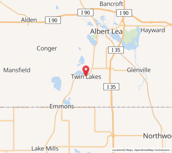 Map of Twin Lakes, Minnesota