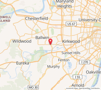 Map of Twin Oaks, Missouri