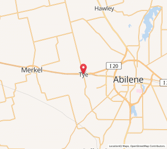 Map of Tye, Texas
