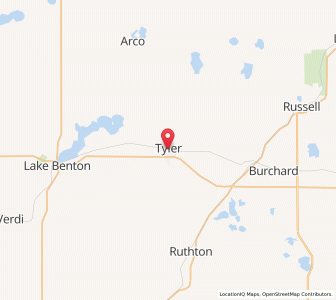 Map of Tyler, Minnesota