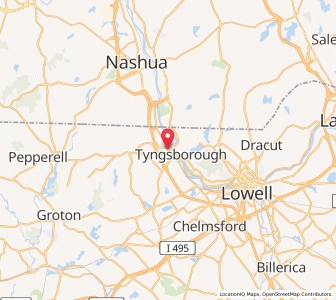 Map of Tyngsborough, Massachusetts
