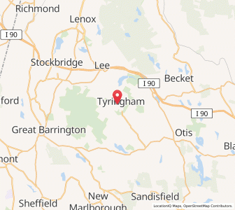 Map of Tyringham, Massachusetts