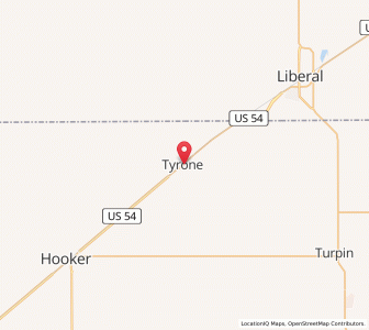 Map of Tyrone, Oklahoma