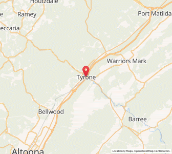 Map of Tyrone, Pennsylvania