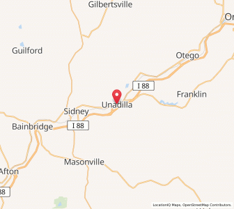 Map of Unadilla, New York