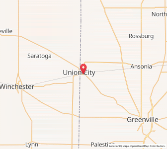 Map of Union City, Ohio