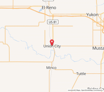 Map of Union City, Oklahoma