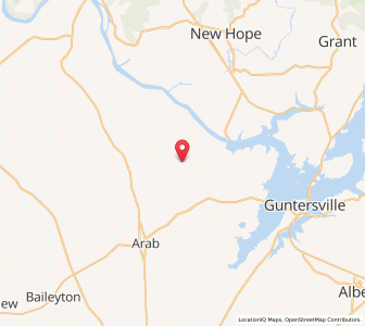 Map of Union Grove, Alabama