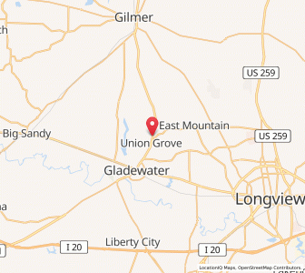 Map of Union Grove, Texas