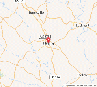 Map of Union, South Carolina