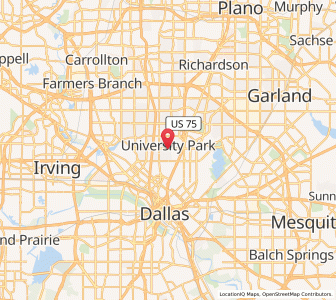 Map of University Park, Texas