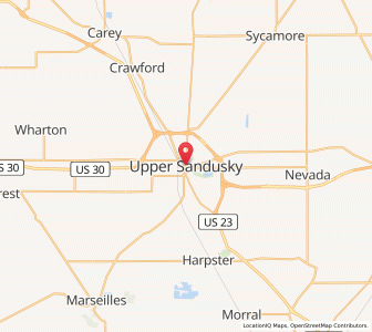 Map of Upper Sandusky, Ohio