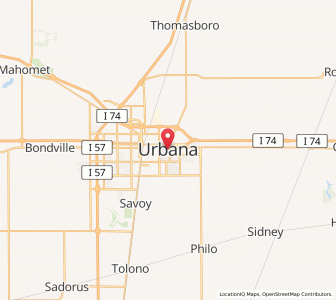 Map of Urbana, Illinois