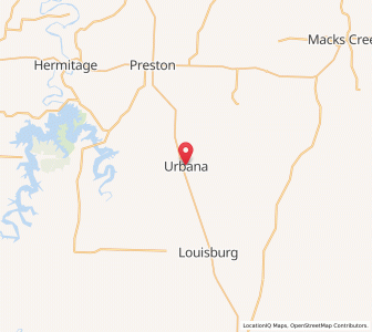Map of Urbana, Missouri