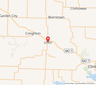 Map of Urich, Missouri