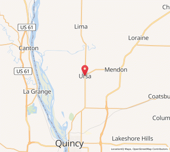 Map of Ursa, Illinois