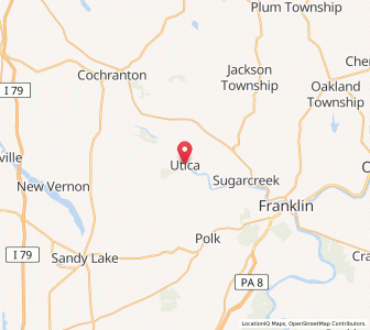 Map of Utica, Pennsylvania