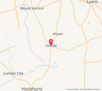Map of Uvalda, Georgia